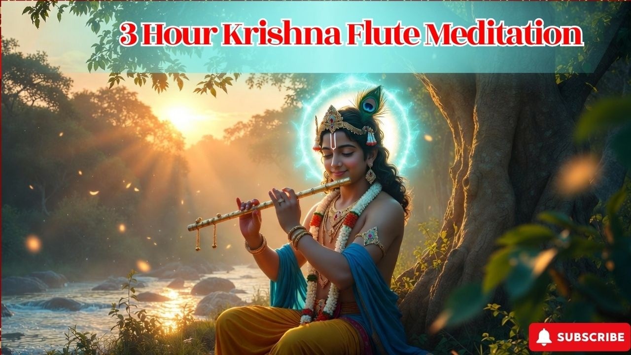 1 Hour Divine Krishna Flute Music 🌿 Relaxing Meditation Music for Stress Relief & Sleep