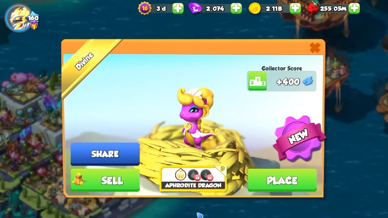 Hatched Aphrodite Dragon-Dragon Mania legends | Thunderstruck solo event | DML