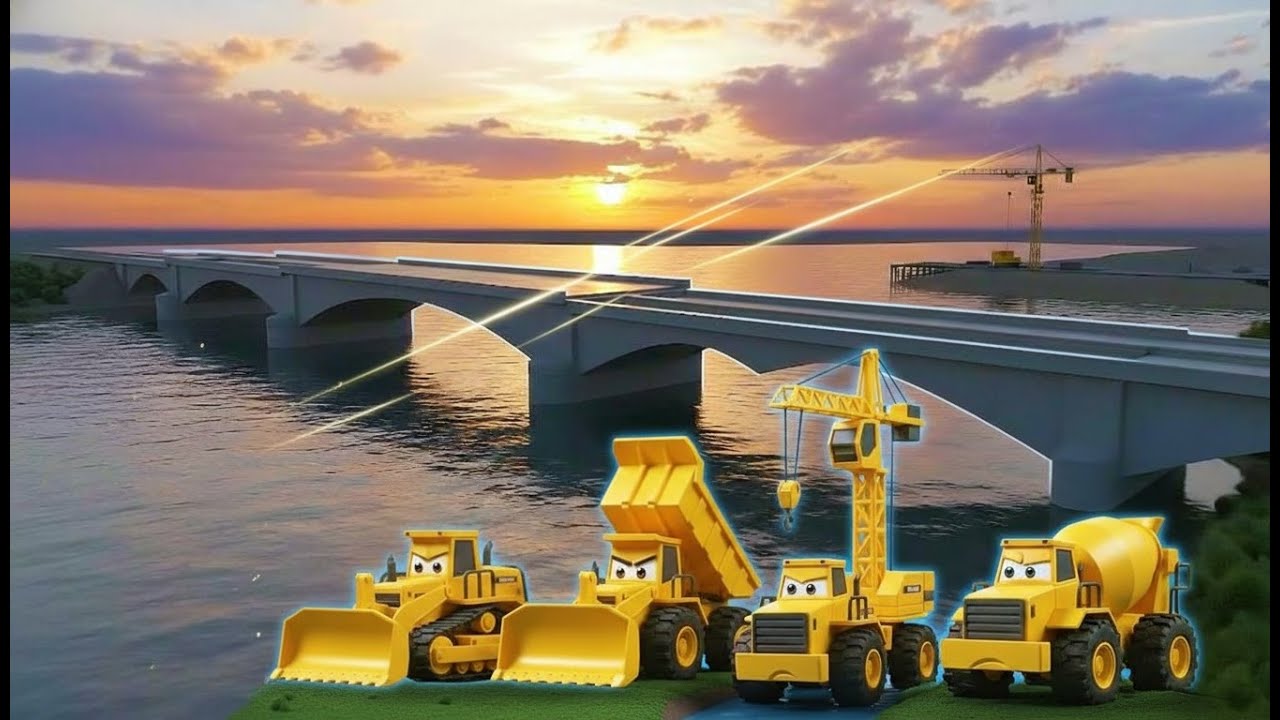 Building a Bridge | Trucks Unite for Adventure | Construction Trucks Animation | Episode 06