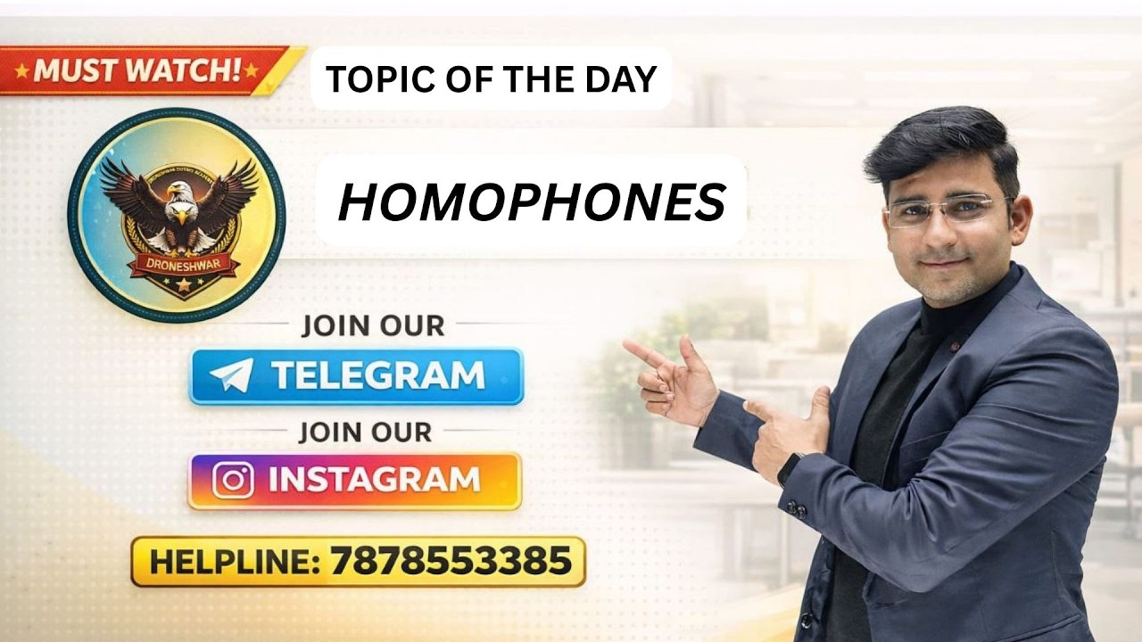 Topic of the DAY | Homophones in English | CDS & NDA 2026 English Preparation