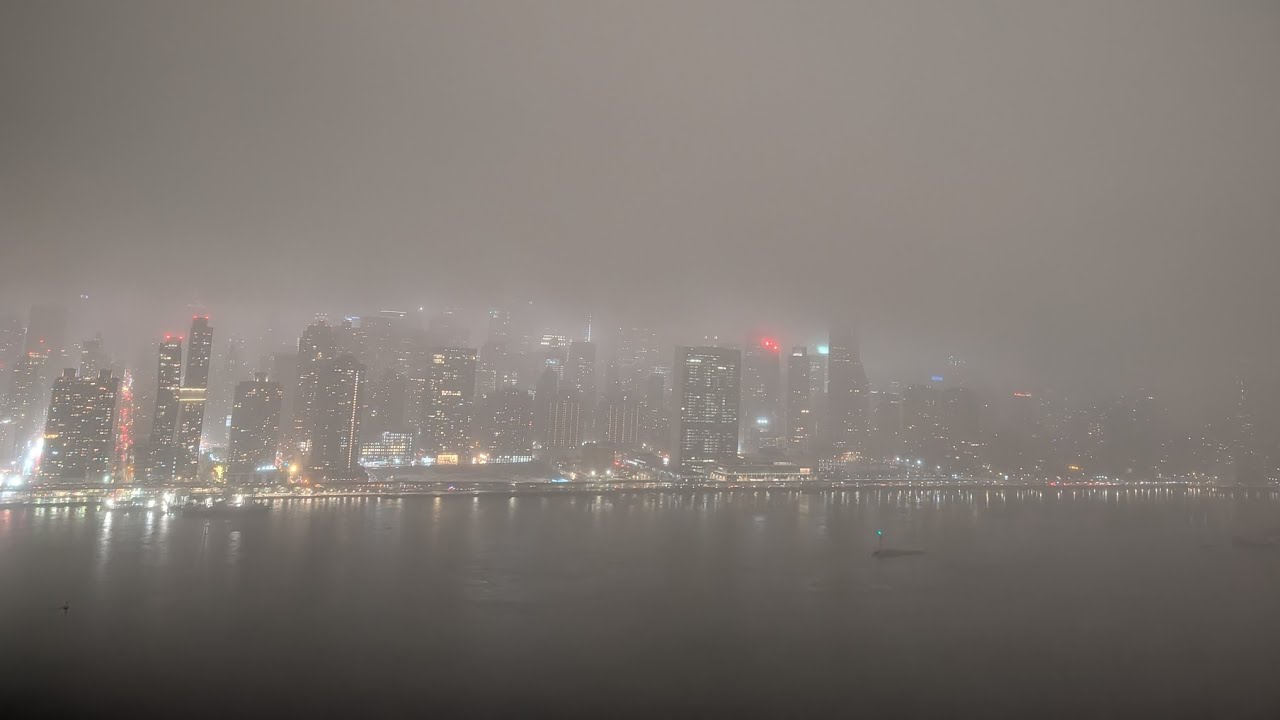 LIVECAM, New York City, Manhattan Skyline, East River, Feb 15 - 16, 2026 #newyorkcity #manhattan