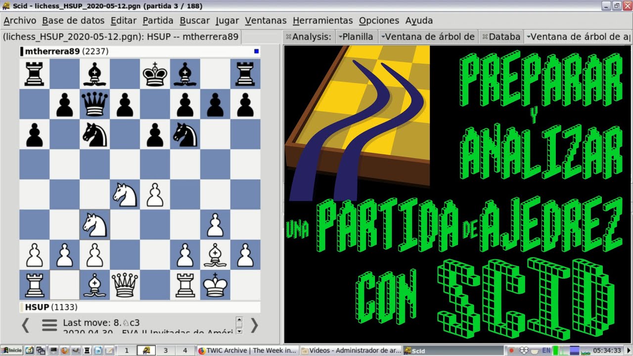 Como analizar una partida con SCID, La Siciliana Paulsen