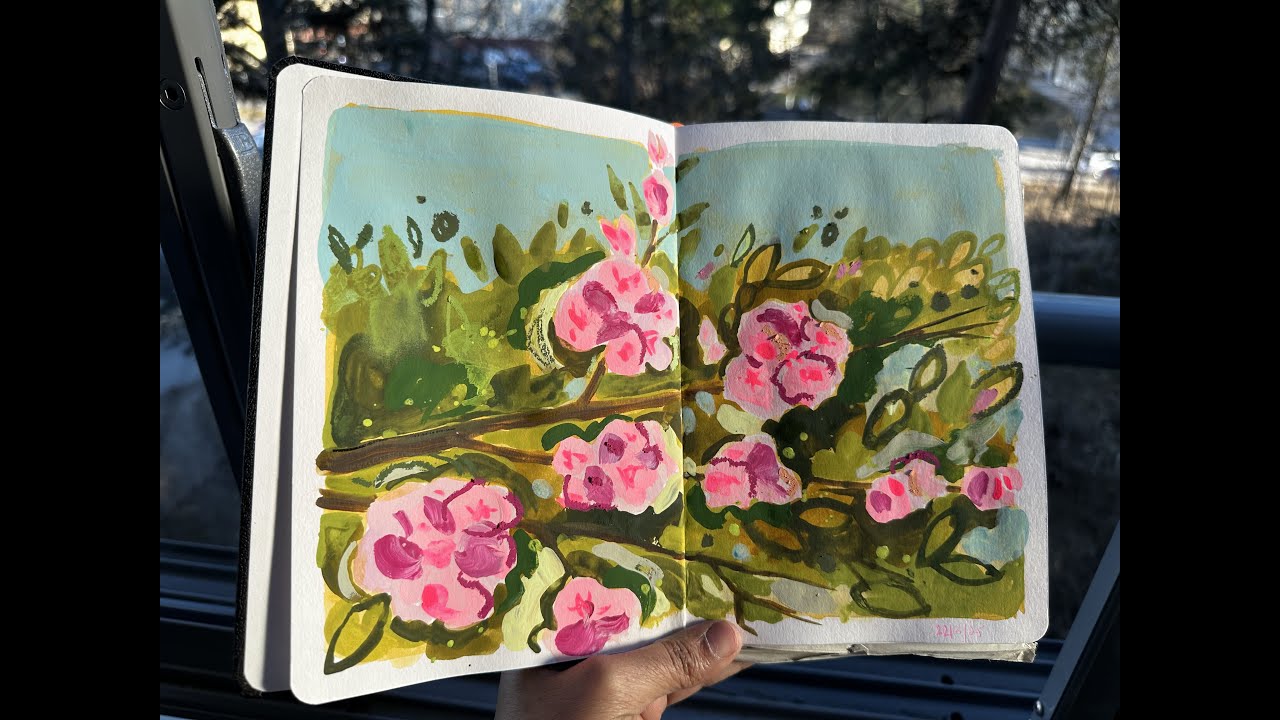 Painting Impressionistic Cherry Blossoms / Loose Floral Painting