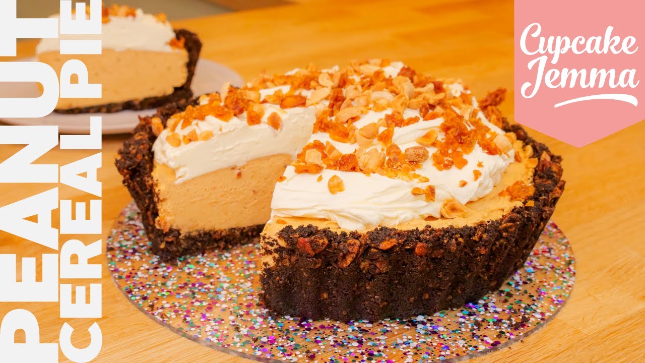 Peanut Butter Pie with Cinnamon Cereal Crust Recipe | Cupcake Jemma