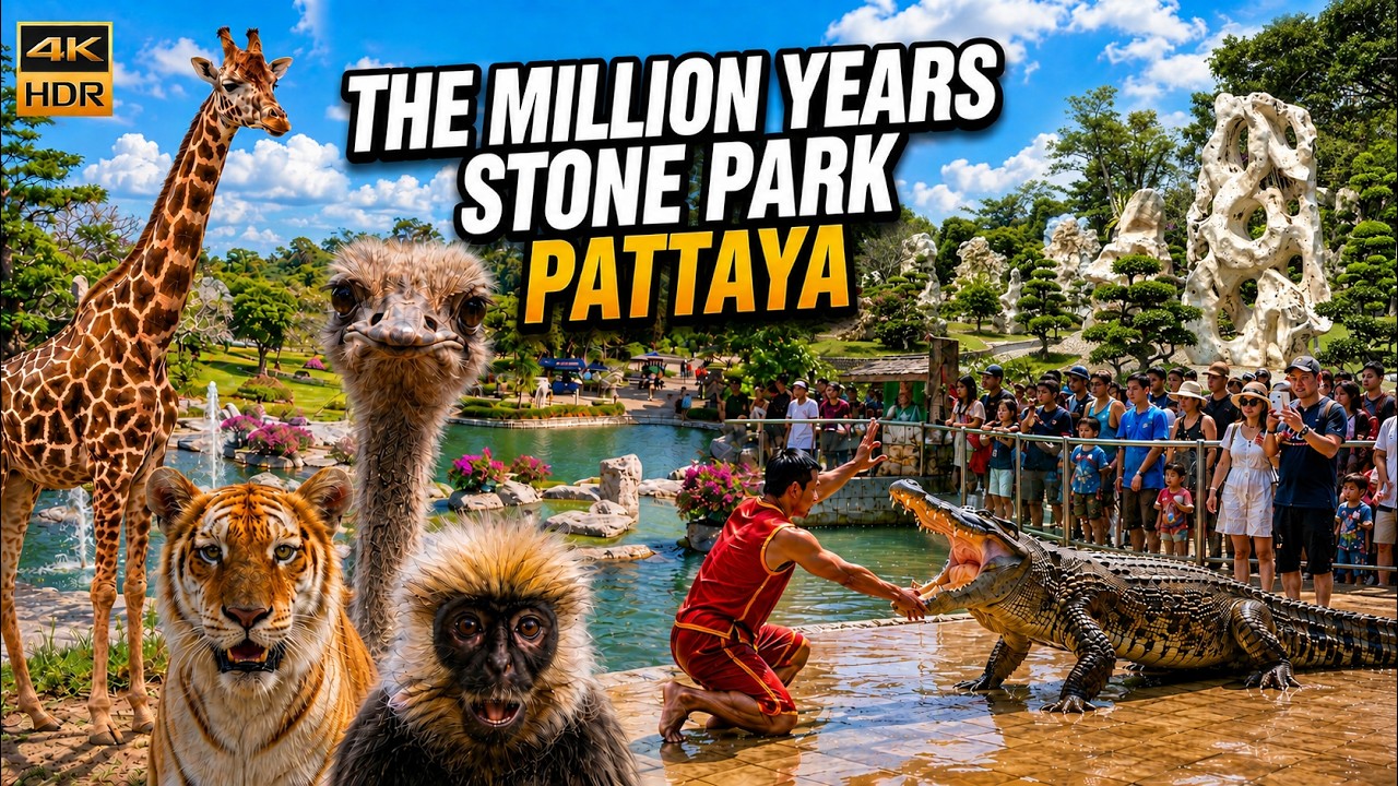 Million Years Stone Park & Pattaya Crocodile Farm Full Tour | Tourist Attention in Pattaya 