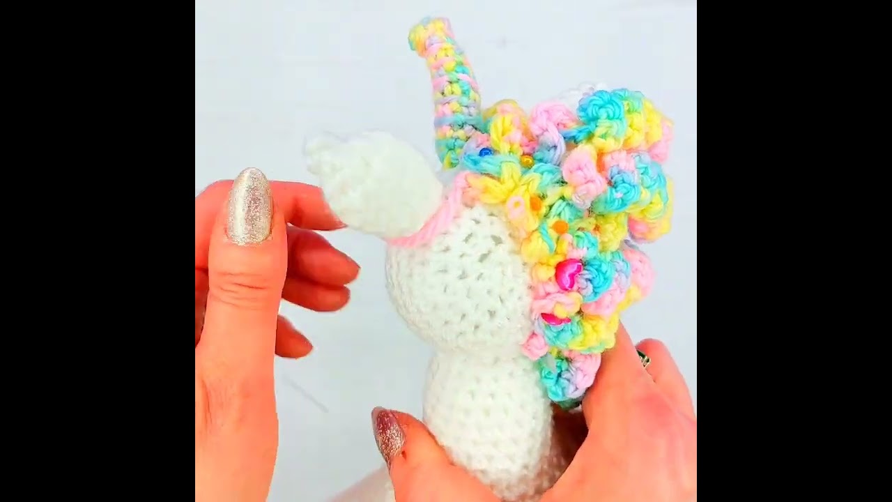 Adding the Unicorn Mane - crochet tutorial by Wee Woolly Wonderfuls