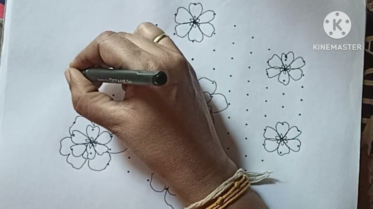 Easy and simple Kolam || Poo kolam || Dots Kolam || 13*7 Middle  Dots || February 17, 2026