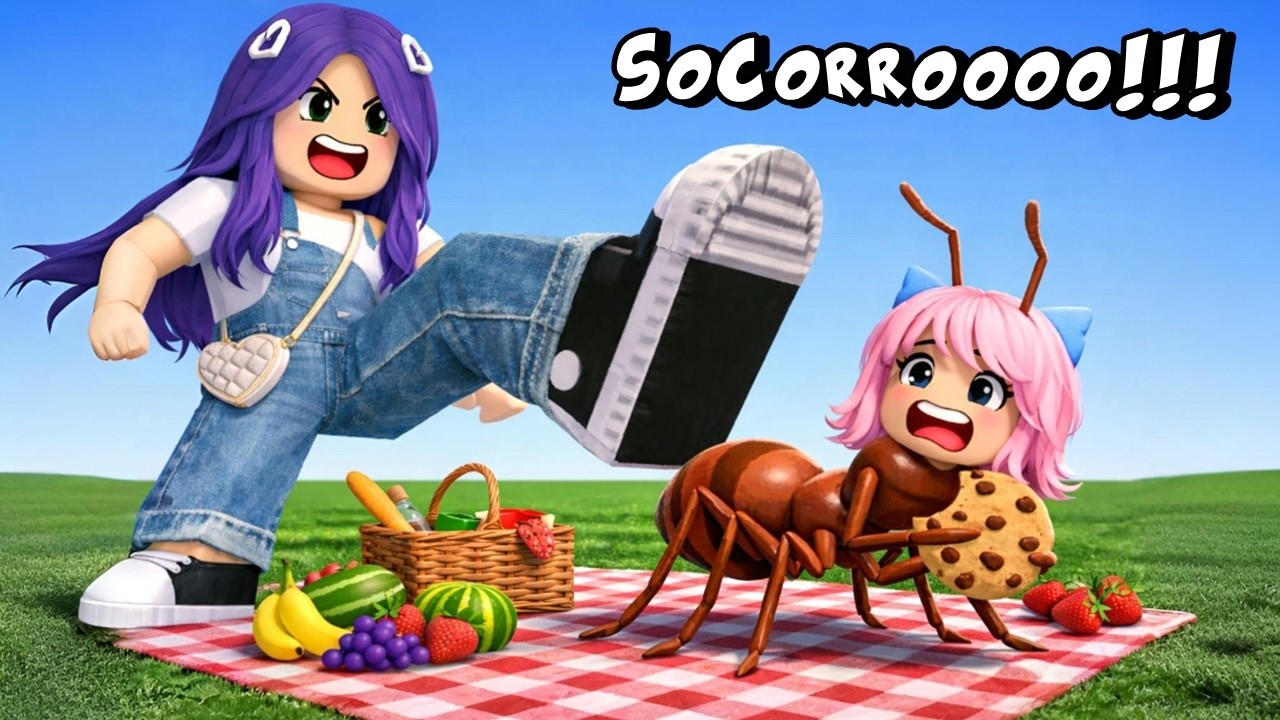 🐜VIREI FORMIGA E TENTEI ROUBAR A COMIDA DA MINHA MÃE GIGANTE! #roblox
