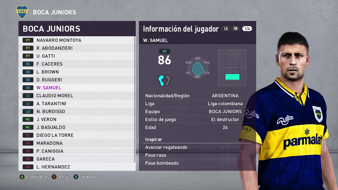 CLASSIC PES 2020  BOCA JUNIORS SQUAD