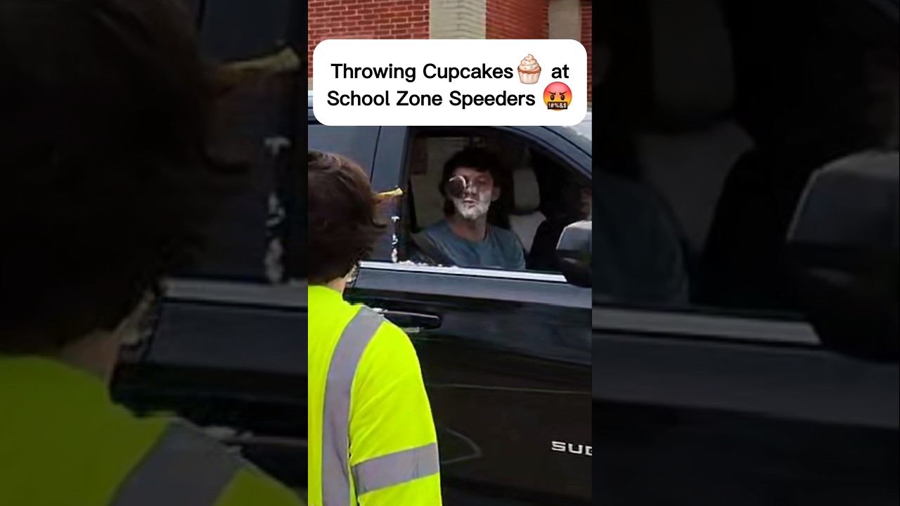 Throwing Cupcakes 🧁 at Speeding Car in School Zone 😂