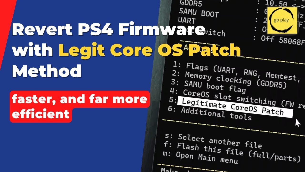 Патч Legit Core OS: ЛУЧШИЙ способ вернуть прошивку PS4 в исходное состояние.
