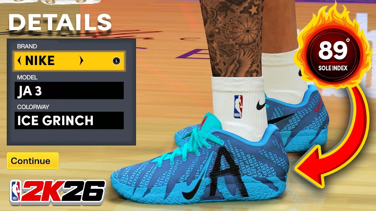 NBA 2K26 Shoe Creator: Nike Ja 3 Ice Grinch
