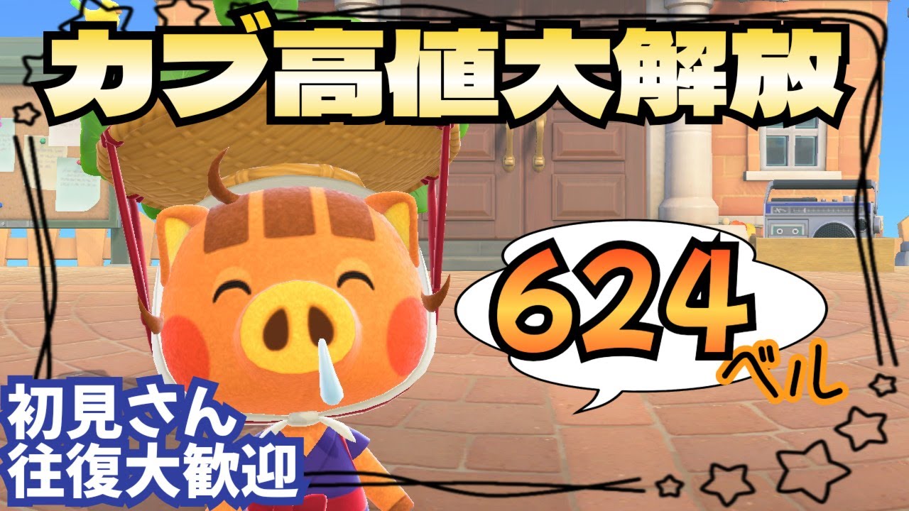 【あつ森実況】朝活からの！！アプデ記念！カブ価最大624ベル！往復OK！！参加型！【初見さん歓迎！】