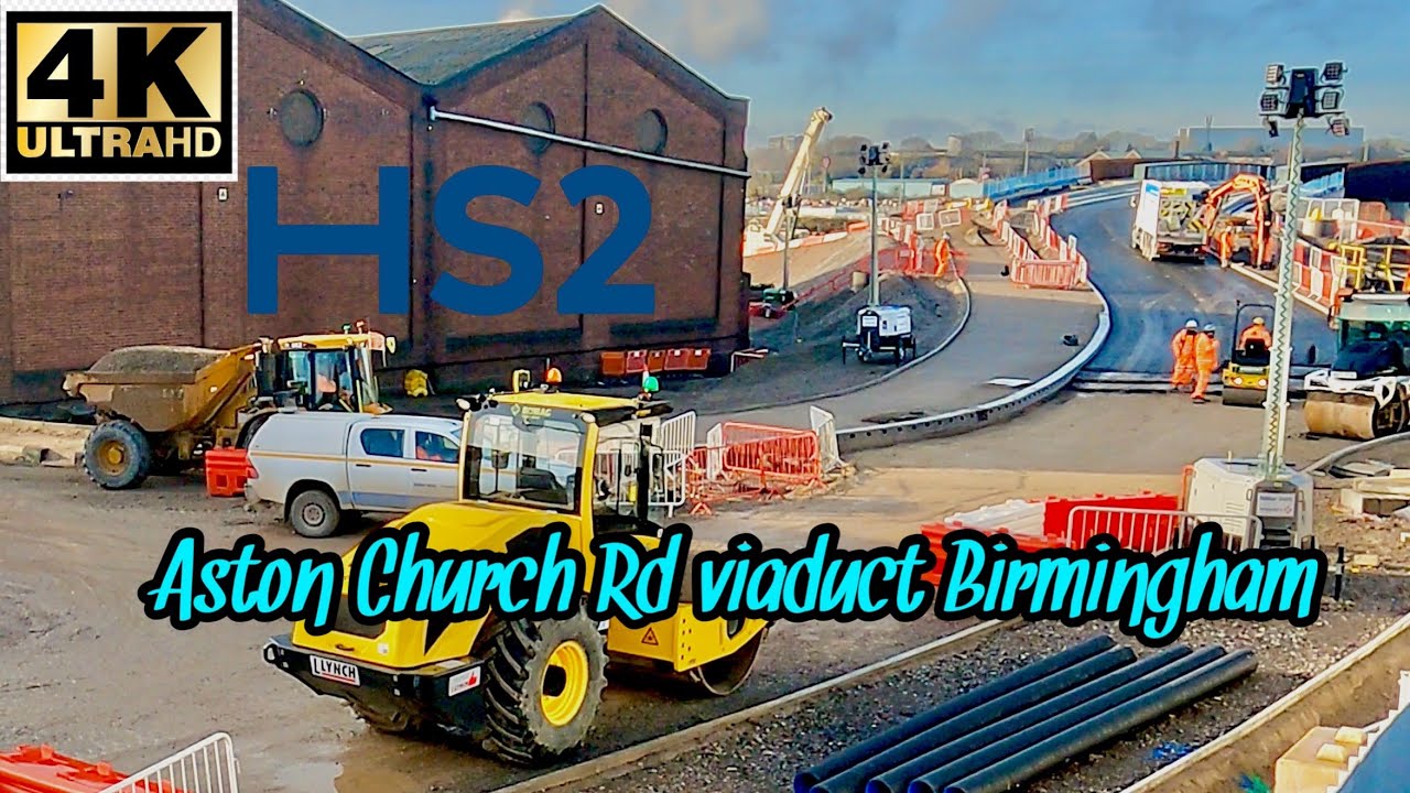 HS2 Aston church viaduct update Birmingham 4K 