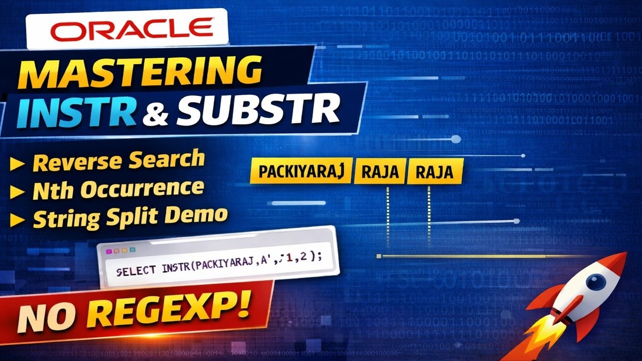 Oracle INSTR & SUBSTR Explained | String Splitting Without REGEXP | Real-Time SQL Practice