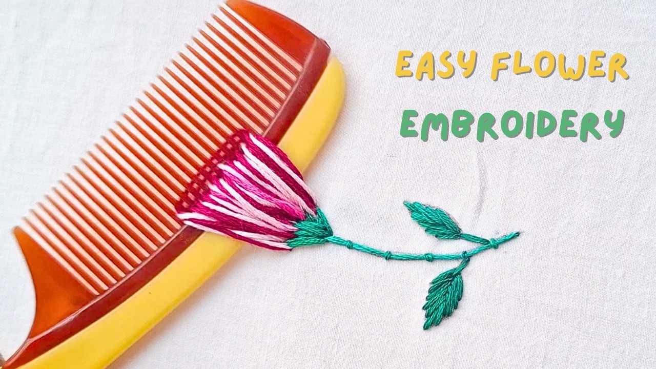 Easy Flower Hand Embroidery Tutorial | Beginner Friendly Stitch 🌸