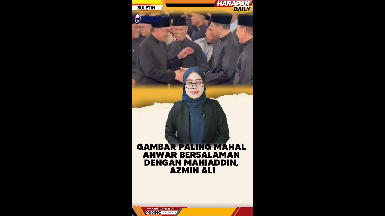 Gambar paling mahal Anwar bersalaman dengan Mahiaddin, Azmin Ali