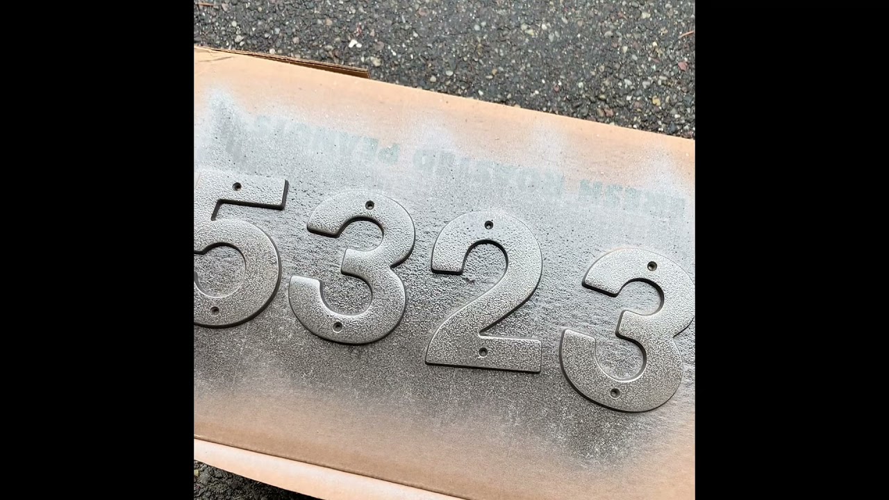 Old to new: Spray painting metal house numbers