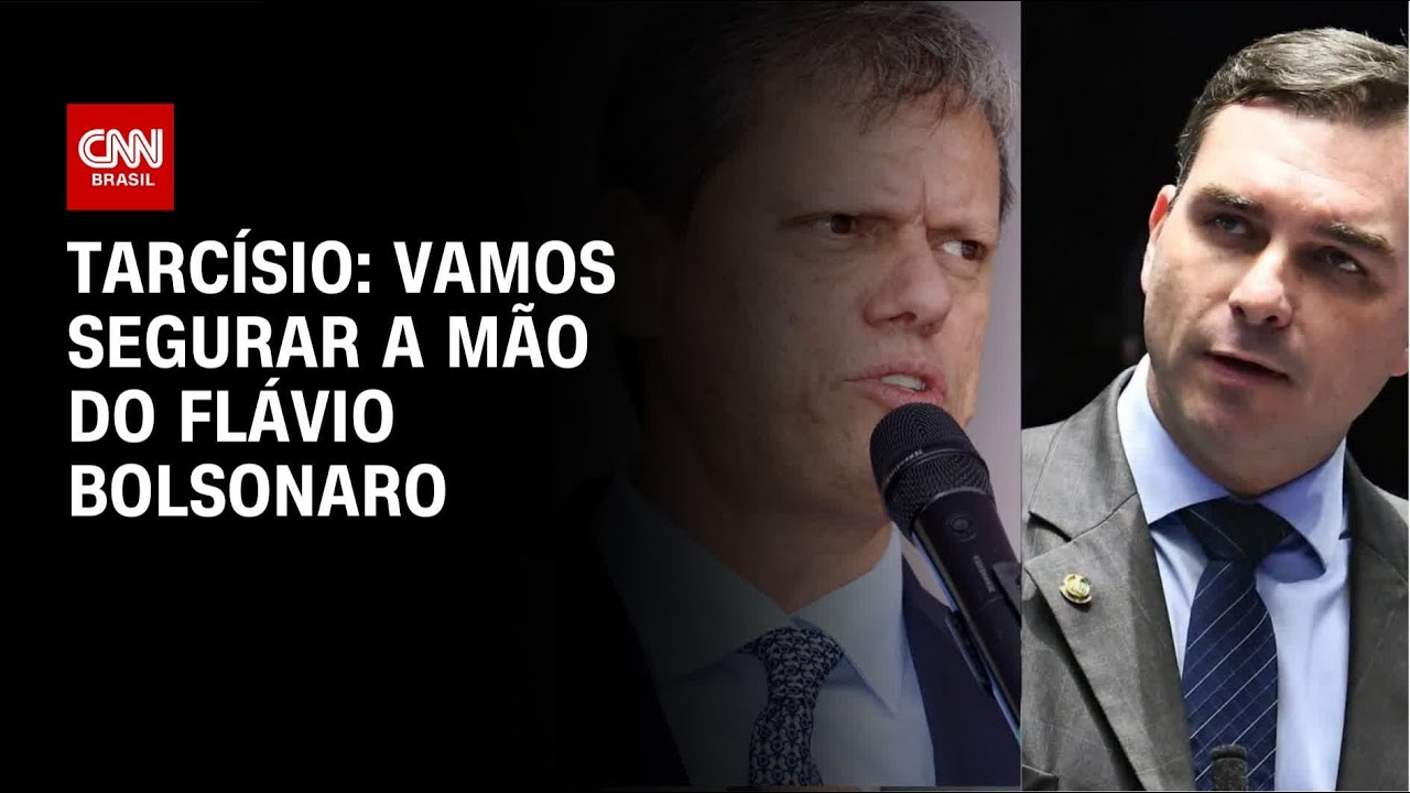 Tarcísio reforça apoio a Flávio Bolsonaro: Vamos segurar a mão | BASTIDORES CNN