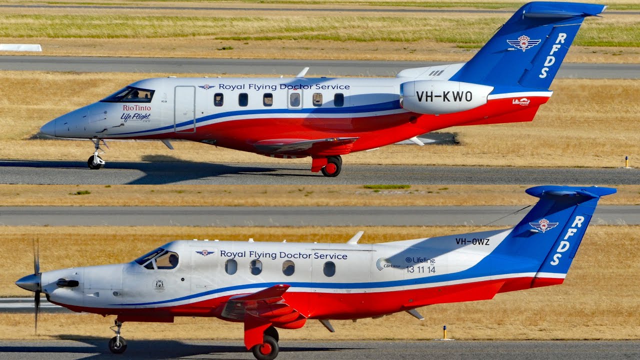 Royal Flying Doctor Service PC-24 & PC-12 Landing at Jandakot - 5 Jan 2022