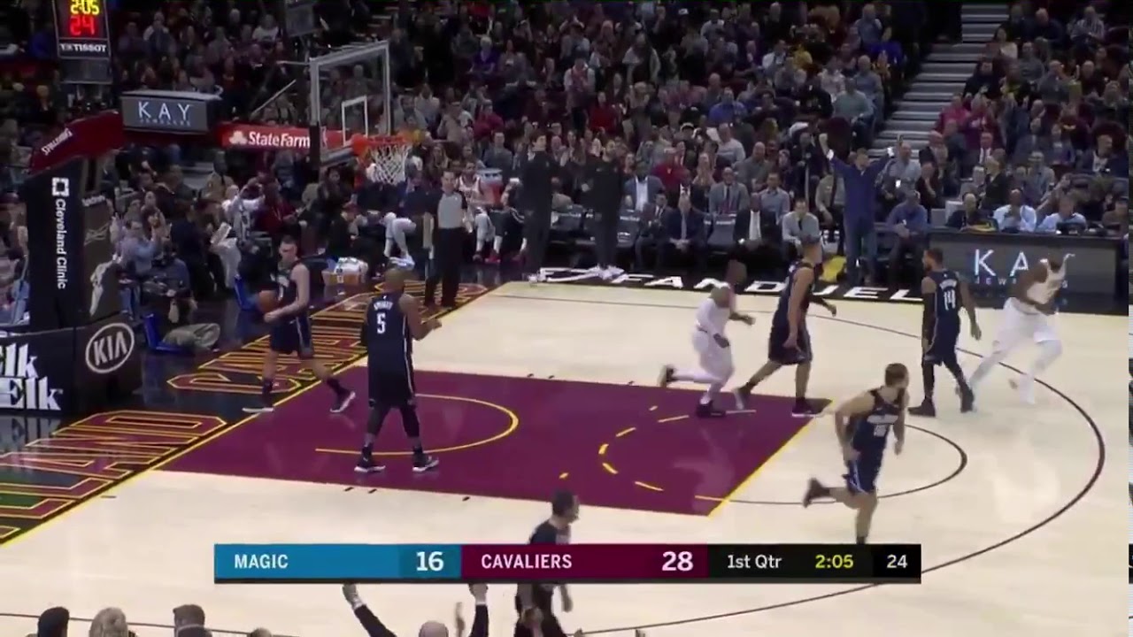 LeBron James Behind the Back Pass To Dwyane Wade Between Aaron Gordon&rsquo;s Legs (Cavs vs. Magic)