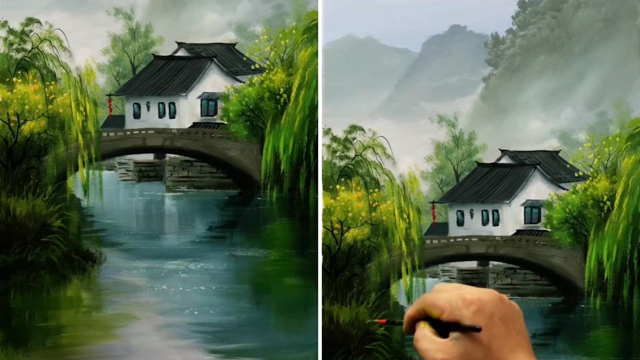 Beautiful Landscape Painting EP09 | Step By Step Painting Tutorial | How to Paint Landscape