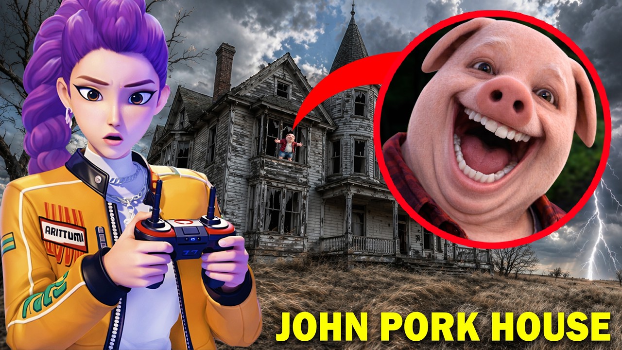 MY DRONE CAUGHT JOHN PORK HOUSE AT 3AM IN REAL LIFE!! (IS RUMI INSIDE?)