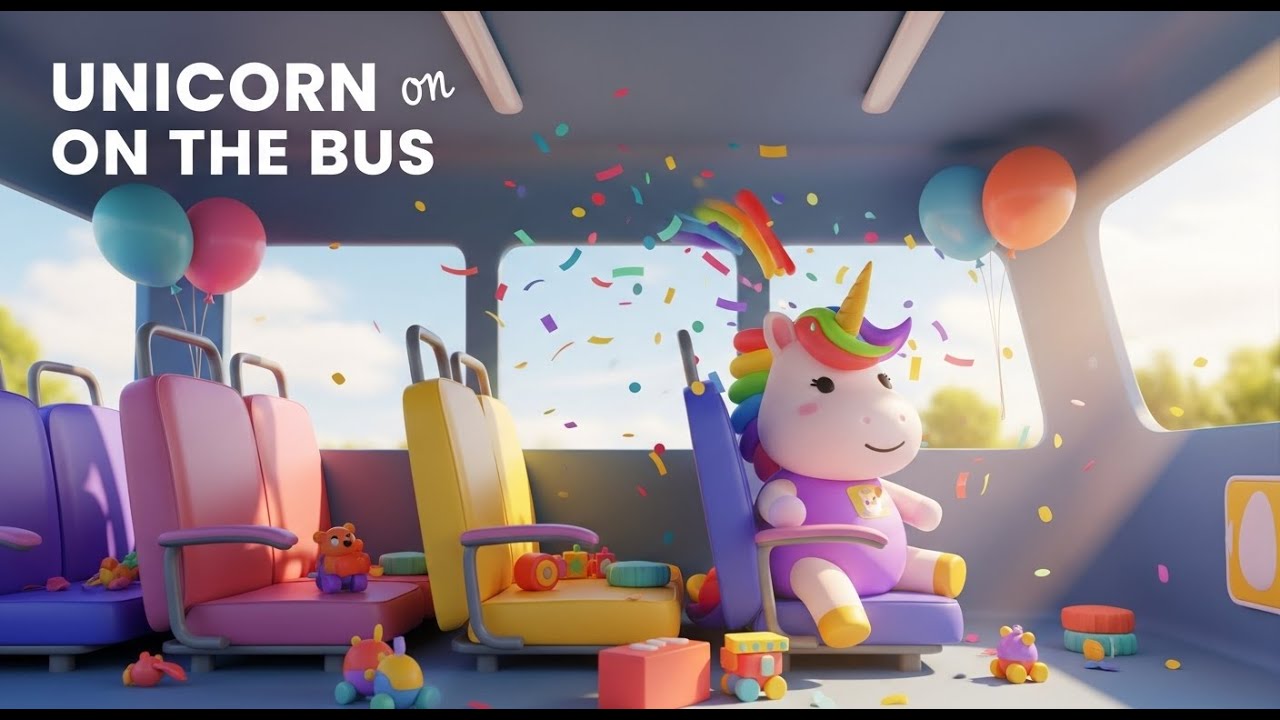 Единорог в автобусе 🦄🚌✨ | Веселая волшебная песенка для детей и малышей 🌈🎵👶