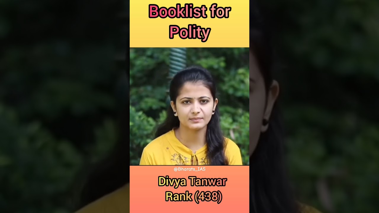 Booklist for Polity || Divya Tanwar || UPSC CSE Rank-438 #polity #upsc #books #Bharats_IAS