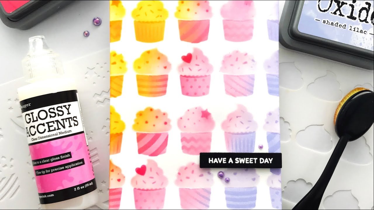 Как использовать глянцевые акценты с помощью трафаретов Pretty Pink Posh