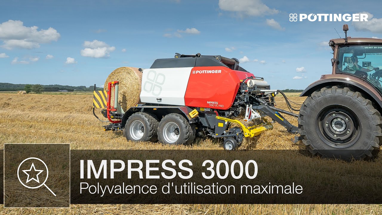Presses à balles rondes IMPRESS série 3000 de PÖTTINGER – Polyvalence d'utilisation maximale