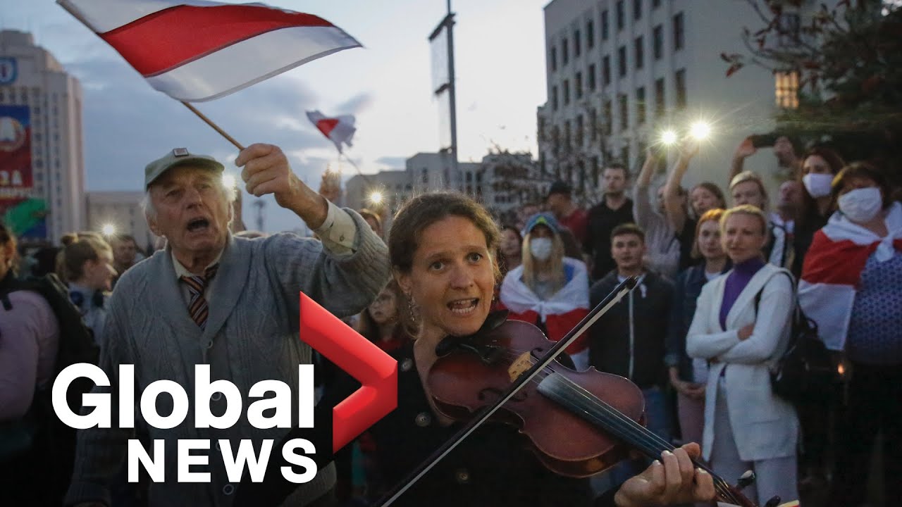 Belarus protests: Protesters take to the streets of Minsk in defiance of military warning