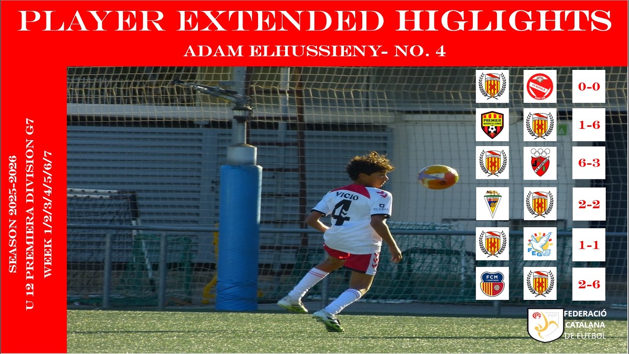 20250928 PLAYER EXTENDED HIGHLIGHTS (NO.4) LEAGUE U12B CE L'HOSPITALET vs WEEKS 1 2 3 4 5 6 7