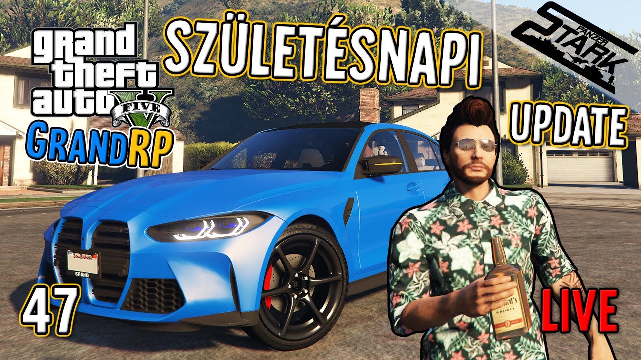 GTA 5 GrandRP - 47.Rész (Születésnapi Update! Új Hud, Event, Kocsik..) - Stark LIVE