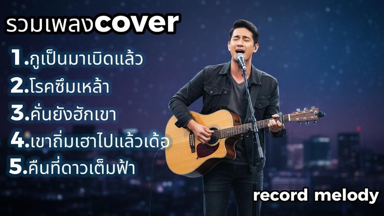 รวมเพลงอะคูสติกโคตรเพราะ  บรรยากาศคาเฟ่ยามค่ำ | record melody