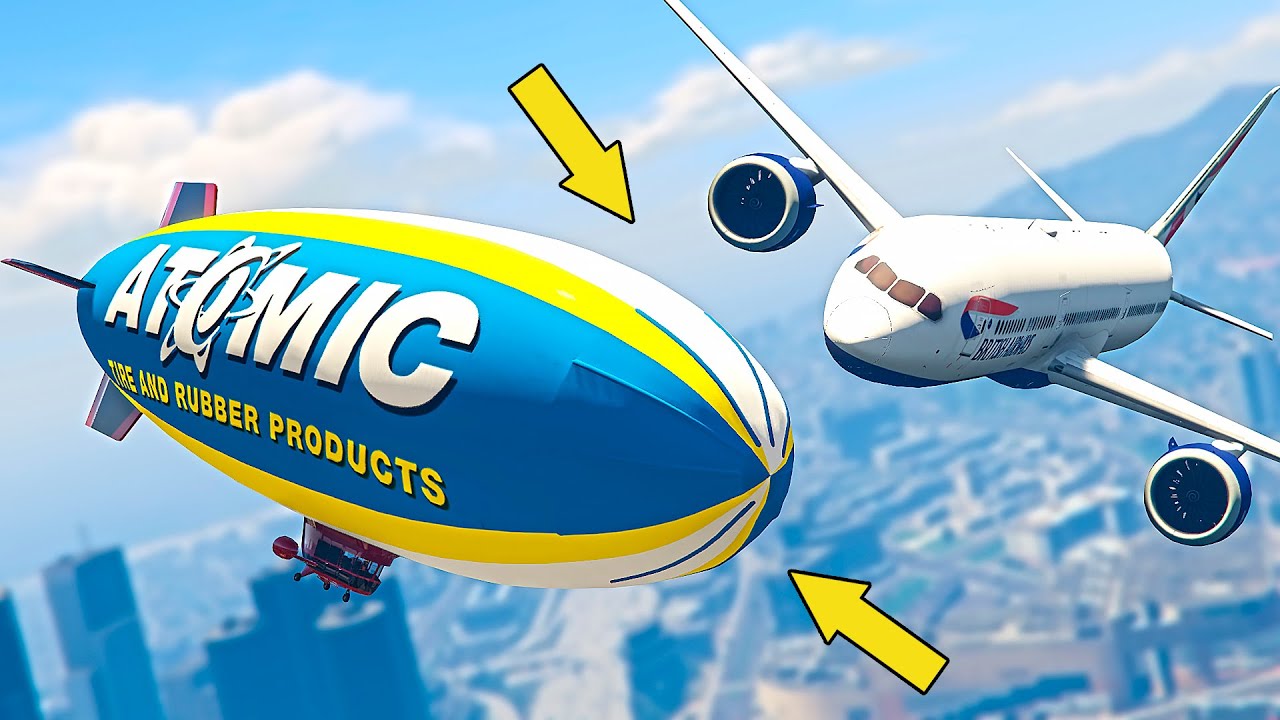 Airplane Boeing 787 Crash Into Airship | Plane Crash GTA 5