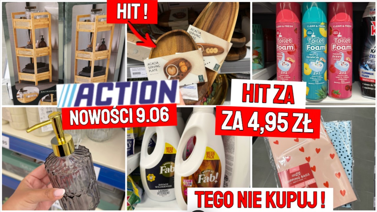 📍ACTION NOWA DOSTAWA 9.06🔥NOWOŚCI DO KUCHNI i ŁAZIENKI 😍 CUDNE TACE z DREWNA, PRODUKTY DO SPRZĄTANIA