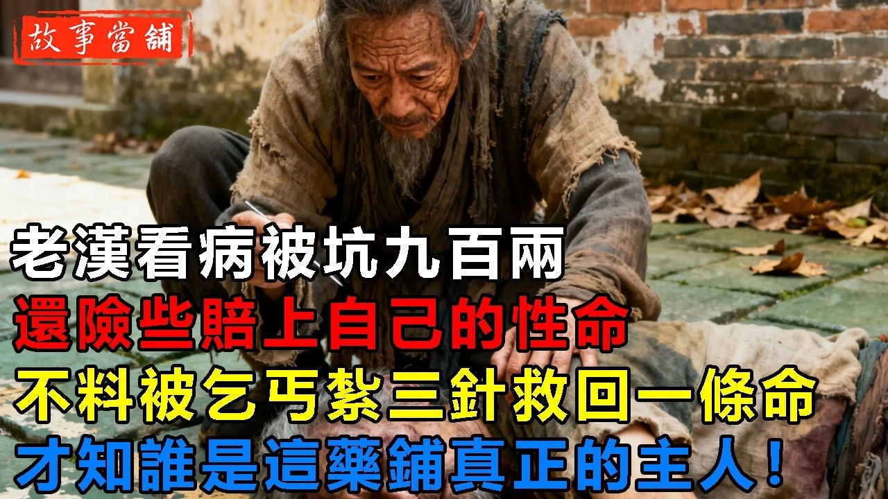 老漢看病被坑九百兩，還險些賠上自己的性命，不料被乞丐紮三針救回一條命，才知誰是這藥鋪真正的主人！| 民間故事 | 故事當舖
