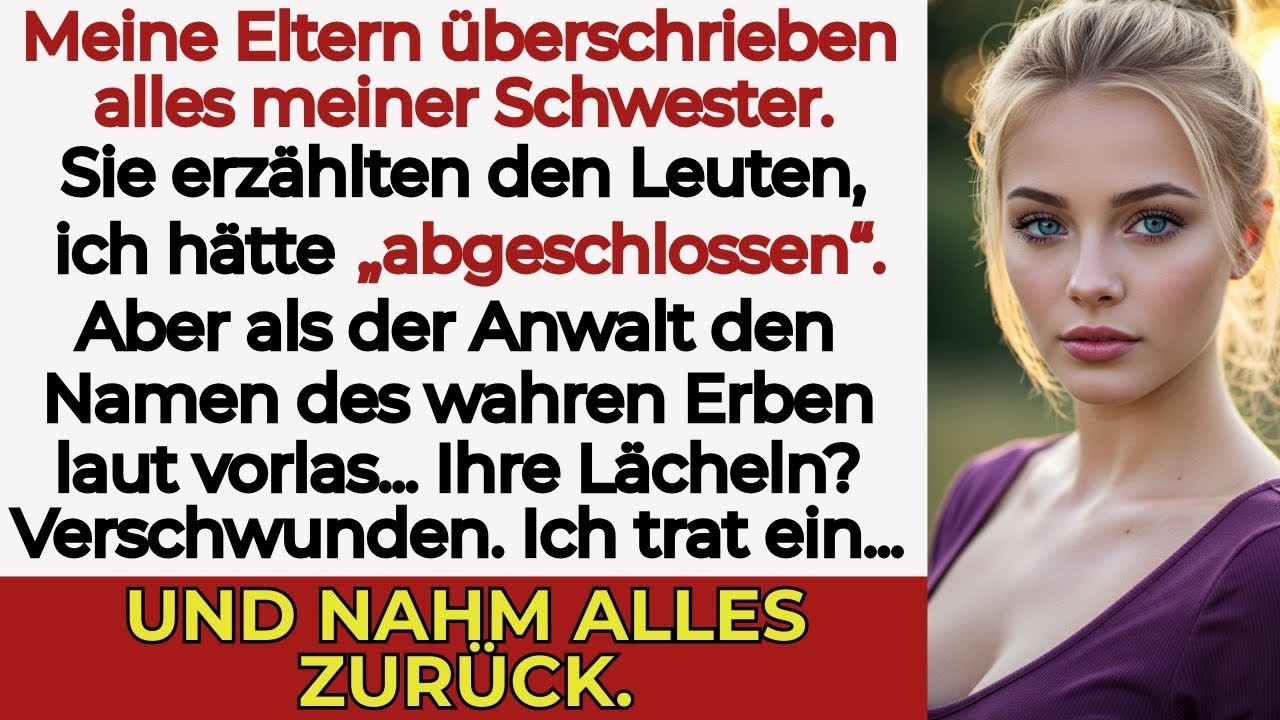 Meine Eltern gaben alles meiner Schwester – doch die Familie zitterte, als ich mit dem Anwalt ka