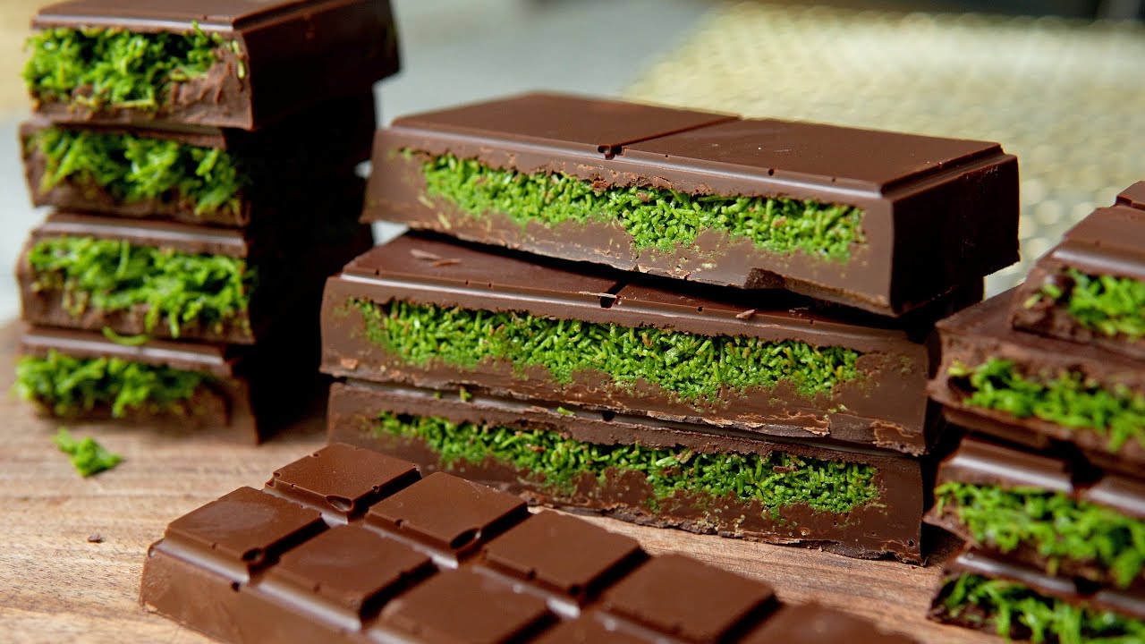 🍫複刻爆火的【迪拜巧克力/開心果巧克力】沒想到是這種口感！！不能去迪拜？在家也能輕鬆複刻！酥脆爆棚！| Dubai chocolate Recipe｜元气八眉菌