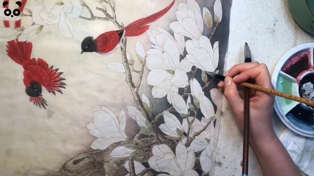 Рисуем Розу Се-И и Магнолию Гунби