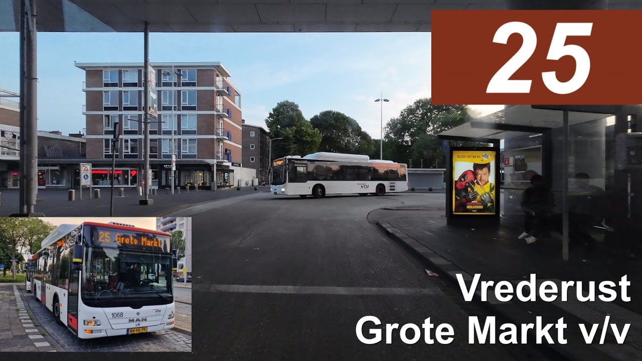 HTM lijn 25: Vrederust - Grote Markt v/v | HTM 1068 | 2024