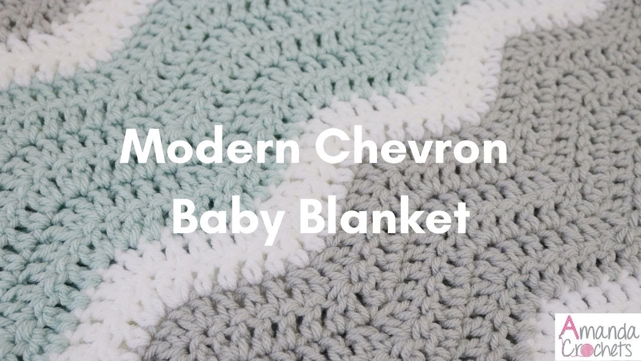 Modern Chevron Baby Blanket | Easy Ripple Blanket | Easy Crochet Blanket Tutorial | Baby Blankets