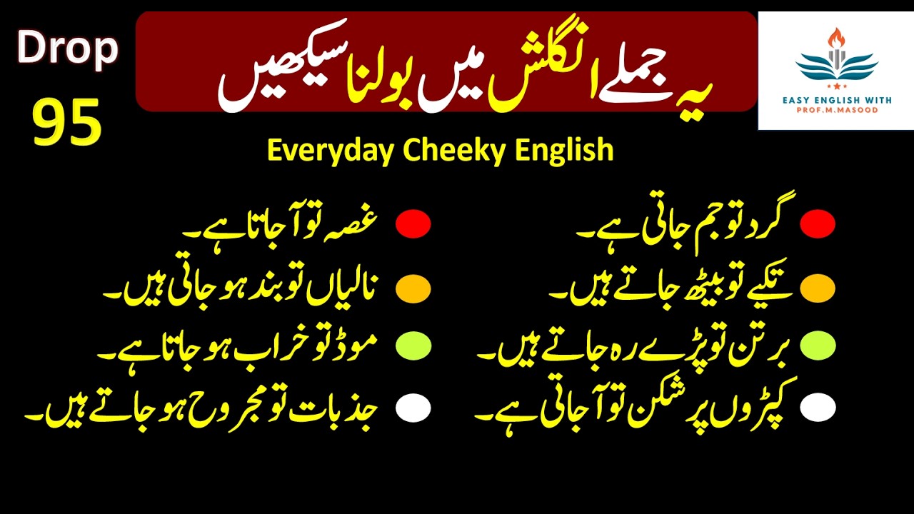 Everyday Cheeky English - Drop 95 | Spoken English |Conversation | Urdu to English | Prof. M. Masood