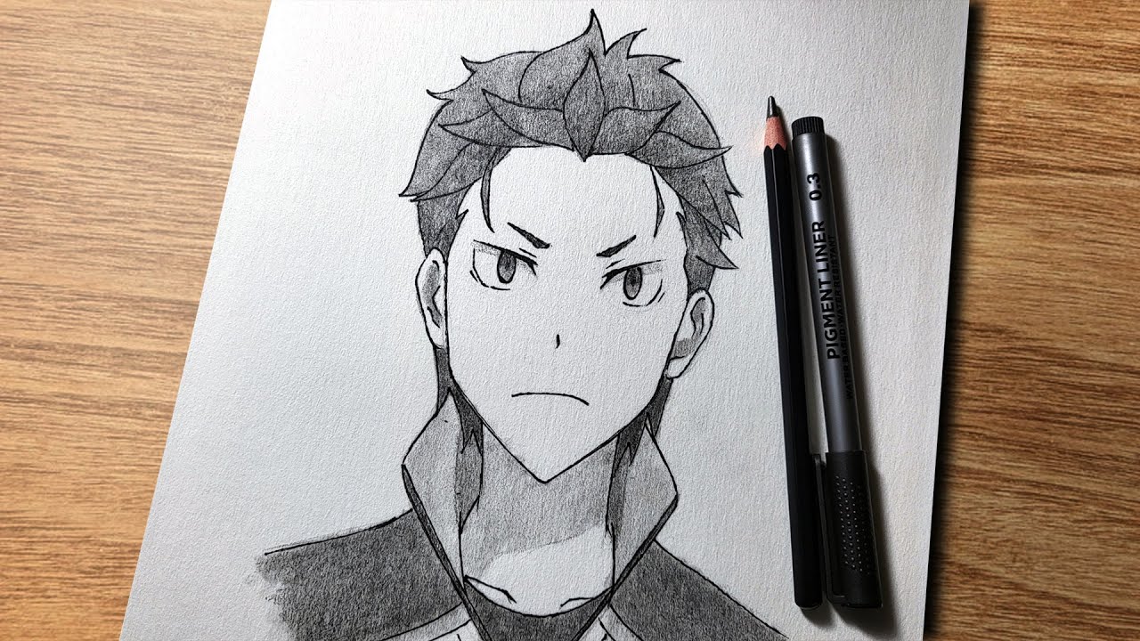 Subaru Natsuki Drawing Tutorial | Easy Anime Drawing