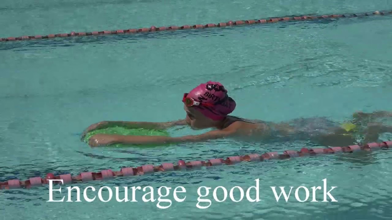 Teach Junior swimmers narrow breaststroke kick