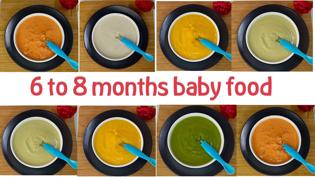 Baby food recipes for 6 to 8 months/ weight gain baby foods/what my baby ate at six months
