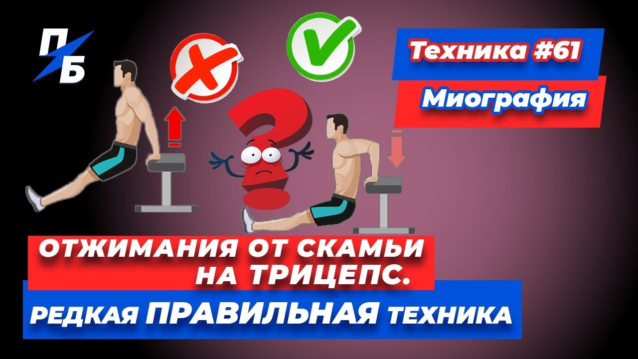 Отжимания от скамьи на трицепс. Редкая ПРАВИЛЬНАЯ Техника 61