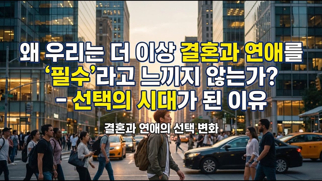 왜 우리는 더 이상 결혼과 연애를 ‘필수’라고 느끼지 않는가 – 선택의 시대가 된 이유