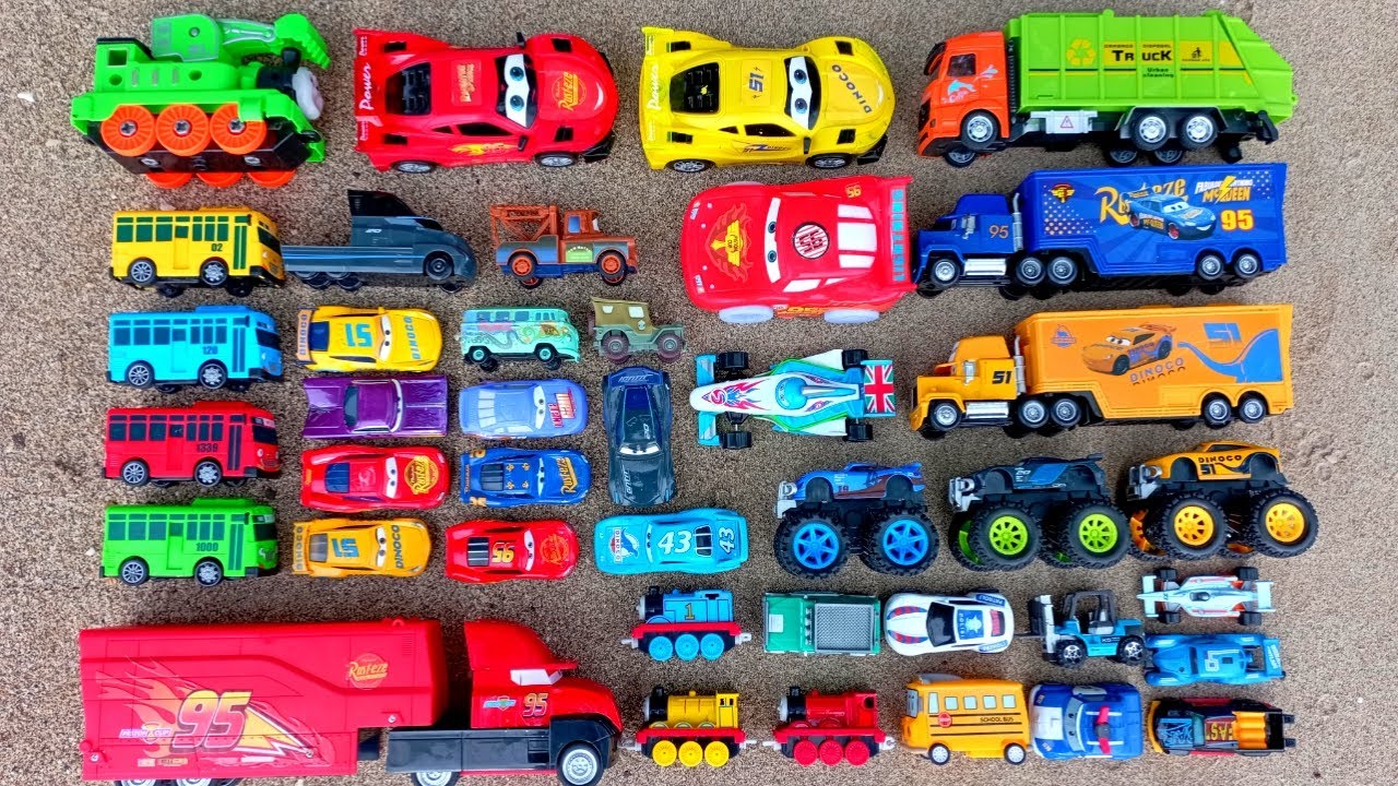 Mencari Mainan, Disney Pixar Cars, Mcqueen, Tayo, Robocar Poli, Thomas and Friends, Police Car